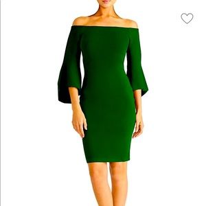 RACHEL Rachel Roy
Off-The-Shoulder Bodycon Dress Dark Green -L